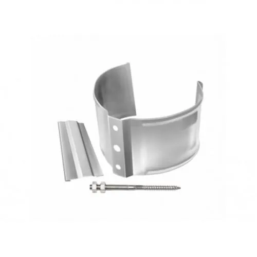 Хомут трубы металлический на камень Grand Line ПВХ белый