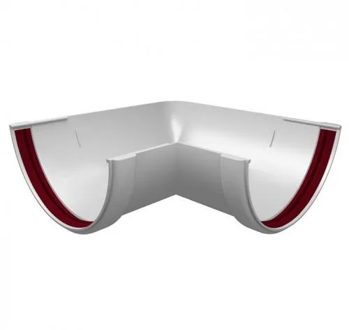 Угол желоба Grand Line ПВХ D120/87 мм универсальный 90 градусов белый