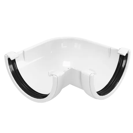 УГОЛ ВОДОСТОЧНОГО ЖЕЛОБА FINEBER 120 90° - БЕЛЫЙ