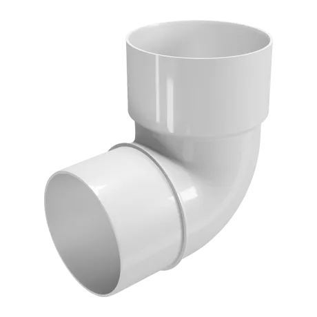 КОЛЕНО ВОДОСТОЧНОЙ ТРУБЫ FINEBER 120 Ø80 - БЕЛОЕ