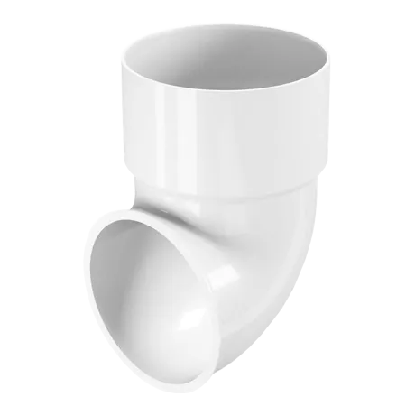 СЛИВНОЕ КОЛЕНО (НАКОНЕЧНИК) FINEBER 120 Ø80 - БЕЛОЕ