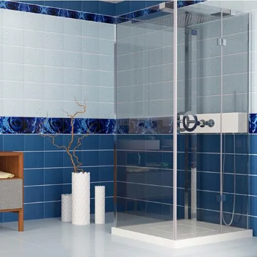 Капли росы синий 3D панели ПВХ Кронапласт UNIQUE