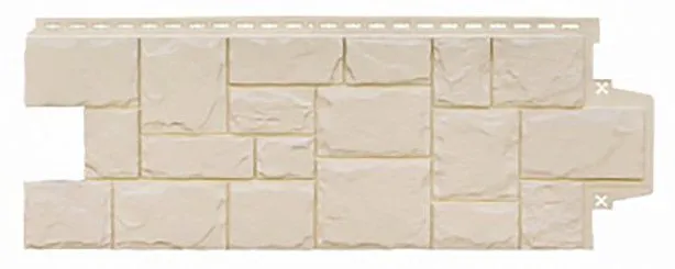 Бежевая фасадная панель Grand Line Крупный камень