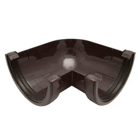 УГОЛ ВОДОСТОЧНОГО ЖЕЛОБА FINEBER 120 90° - КОРИЧНЕВЫЙ