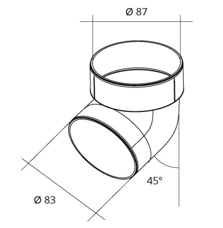 Колено трубы Grand Line ПВХ D120/87 мм 45 градусов белый, продажа по цене 155 руб. Характеристики, фото, описание и отзывы. Действуют акции и скидки. Доставка по Москве и области ☎️ 8 (495) 324-00-05 Ремиком