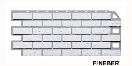 Кирпич МЕЛОВАННЫЙ БЕЛЫЙ фасадная панель Fineber