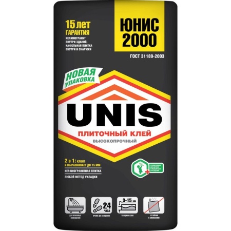Клей для плитки Unis 2000 25 кг