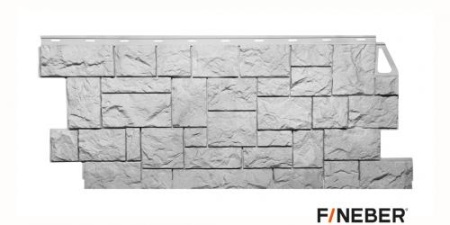 Камень дикий МЕЛОВАННЫЙ БЕЛЫЙ фасадная панель Fineber