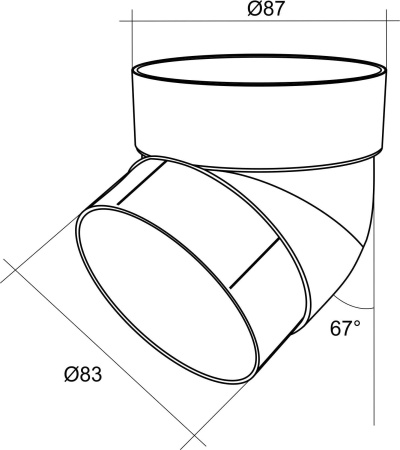 Колено трубы Grand Line ПВХ D120/87 мм 67 градусов белый, продажа по цене 155 руб. Характеристики, фото, описание и отзывы. Действуют акции и скидки. Доставка по Москве и области ☎️ 8 (495) 324-00-05 Ремиком